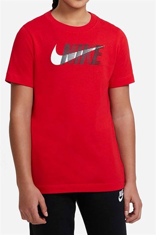 NIKETişörtNike Sportswear Big Kids' T-Shirt Çocuk Tişört DC7796-657-KIRMIZI